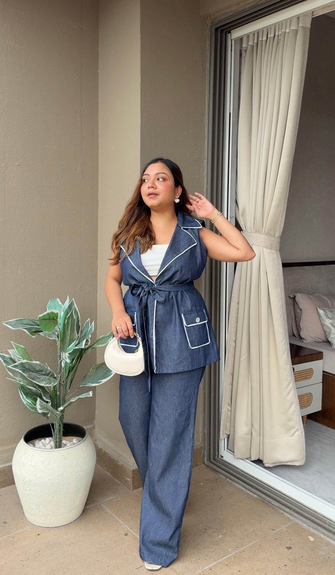 Belted Wrap Top