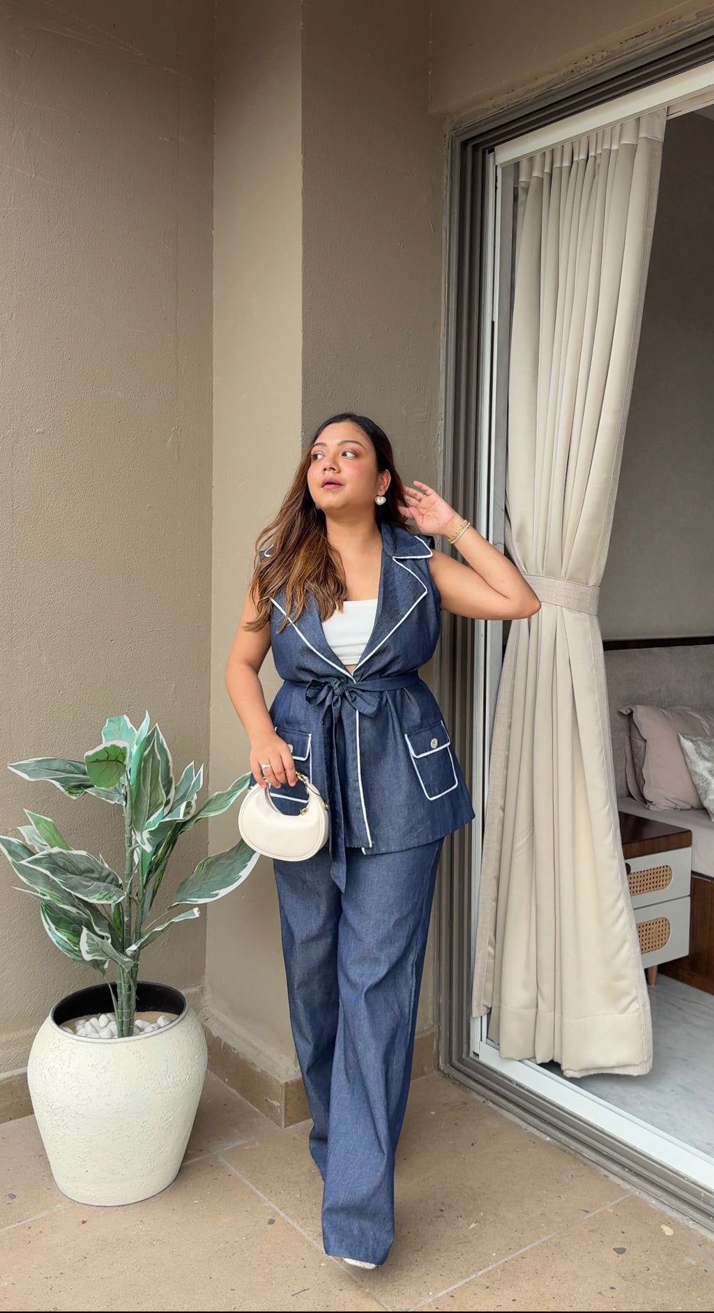 Belted Wrap Top