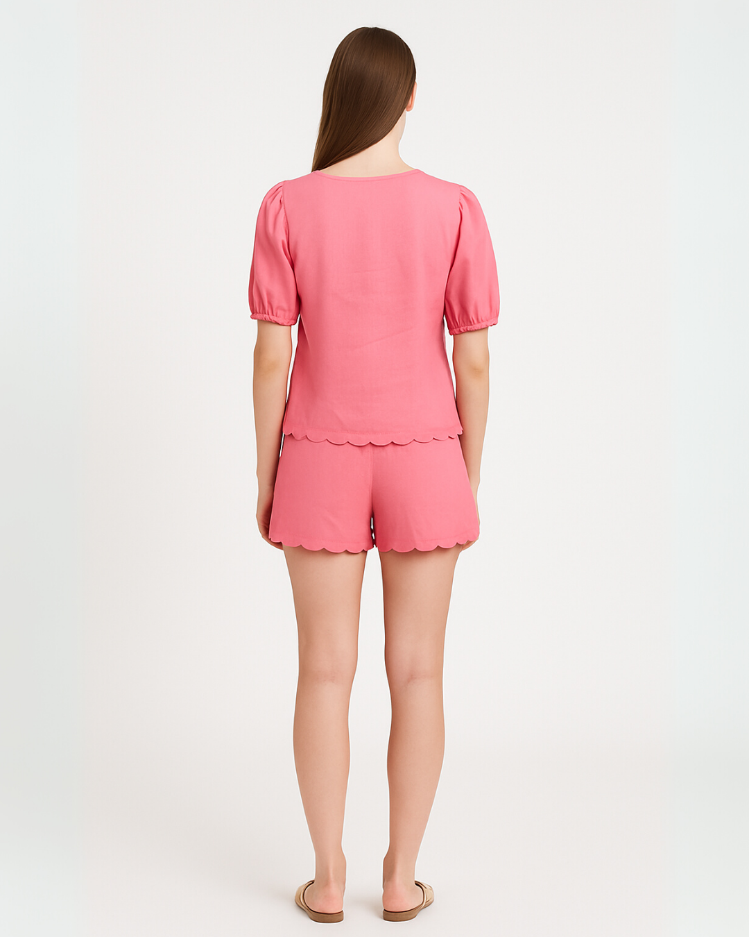 Pink Scalop Shorts
