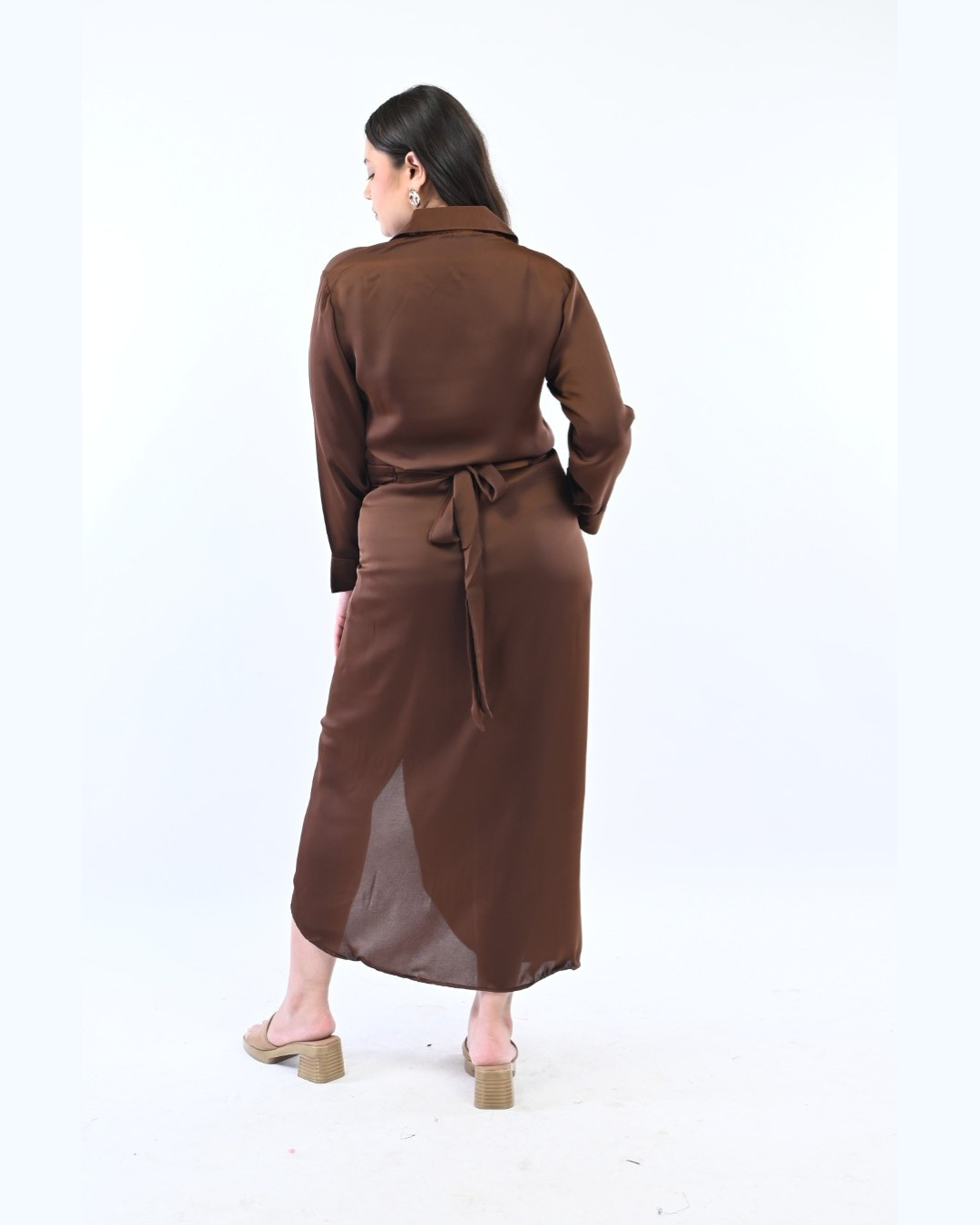 Brown Satin Shirt