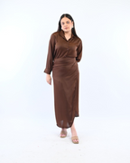 Brown Satin Shirt