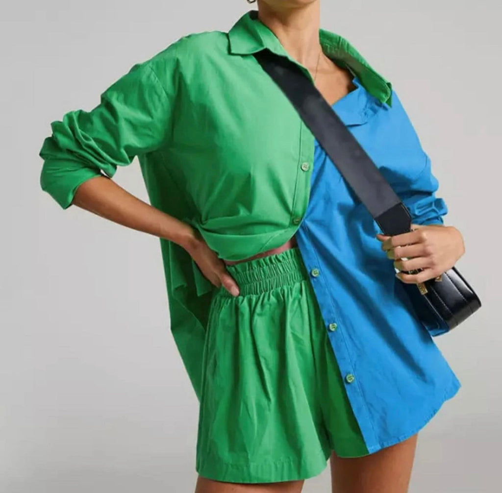 Energised Green Blue Shirt