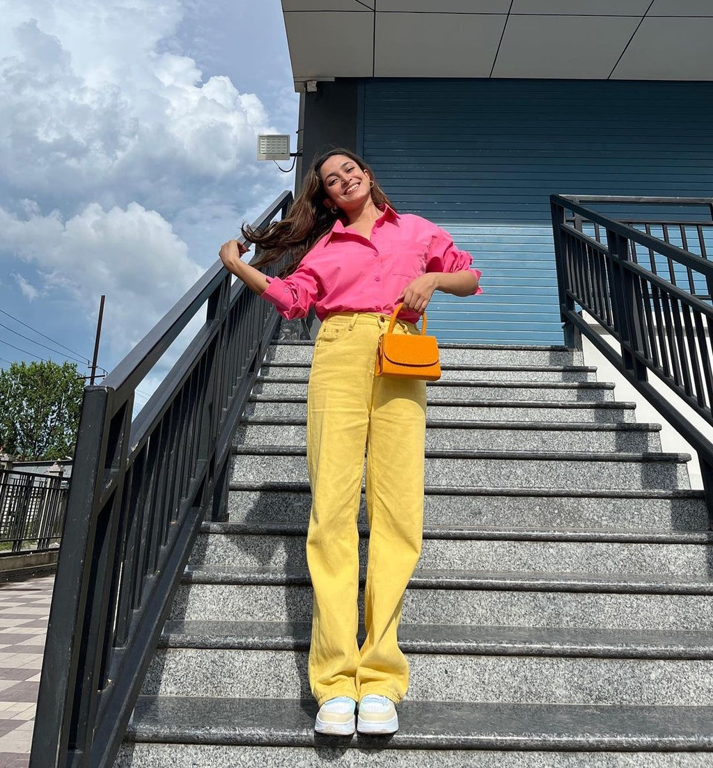 Salmon Pink Oversized Shirt