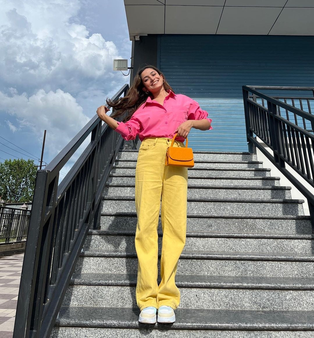 Salmon Pink Oversized Shirt