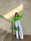 Pop Green Crop Shirt