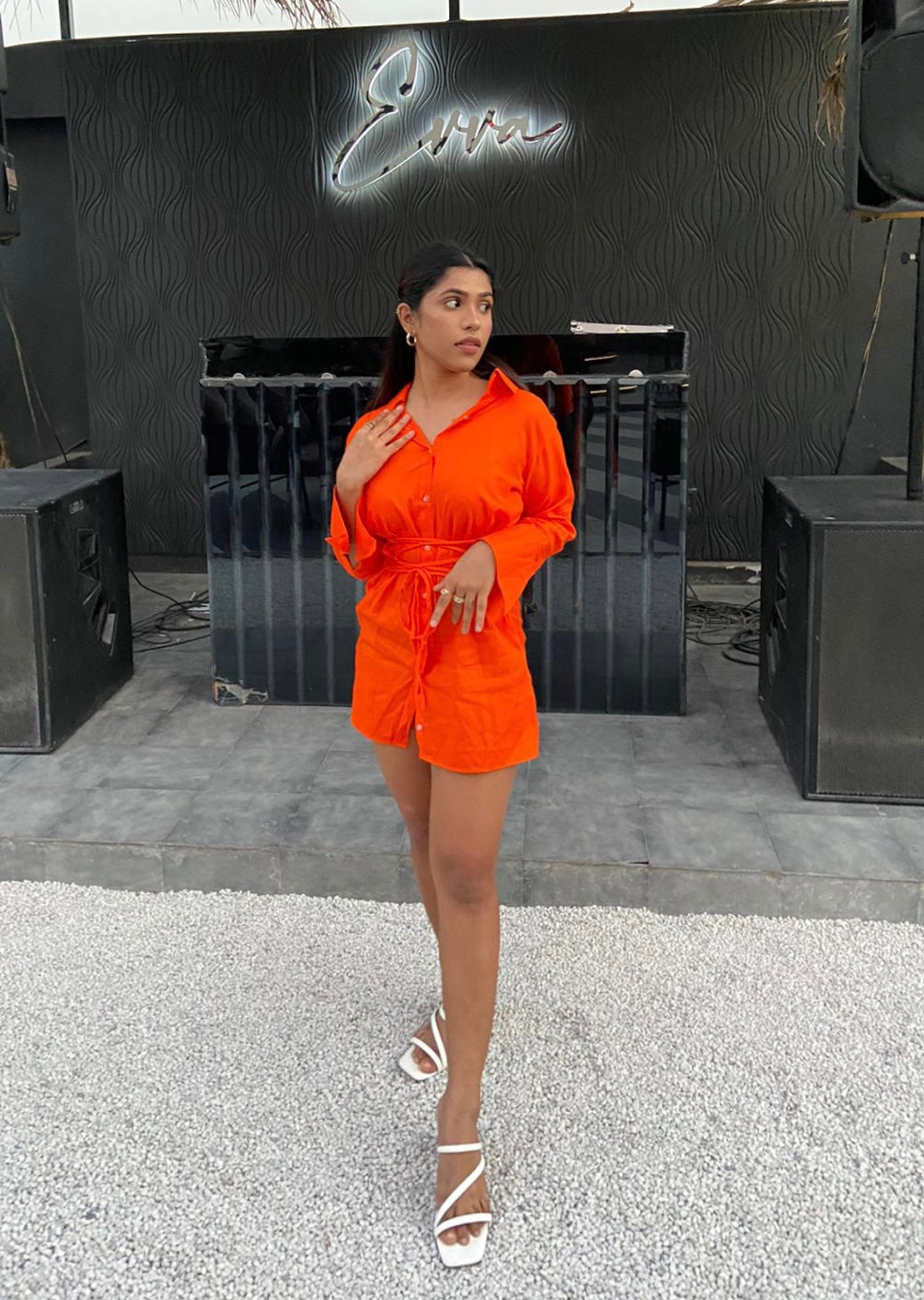 Power Corset Dress Orange