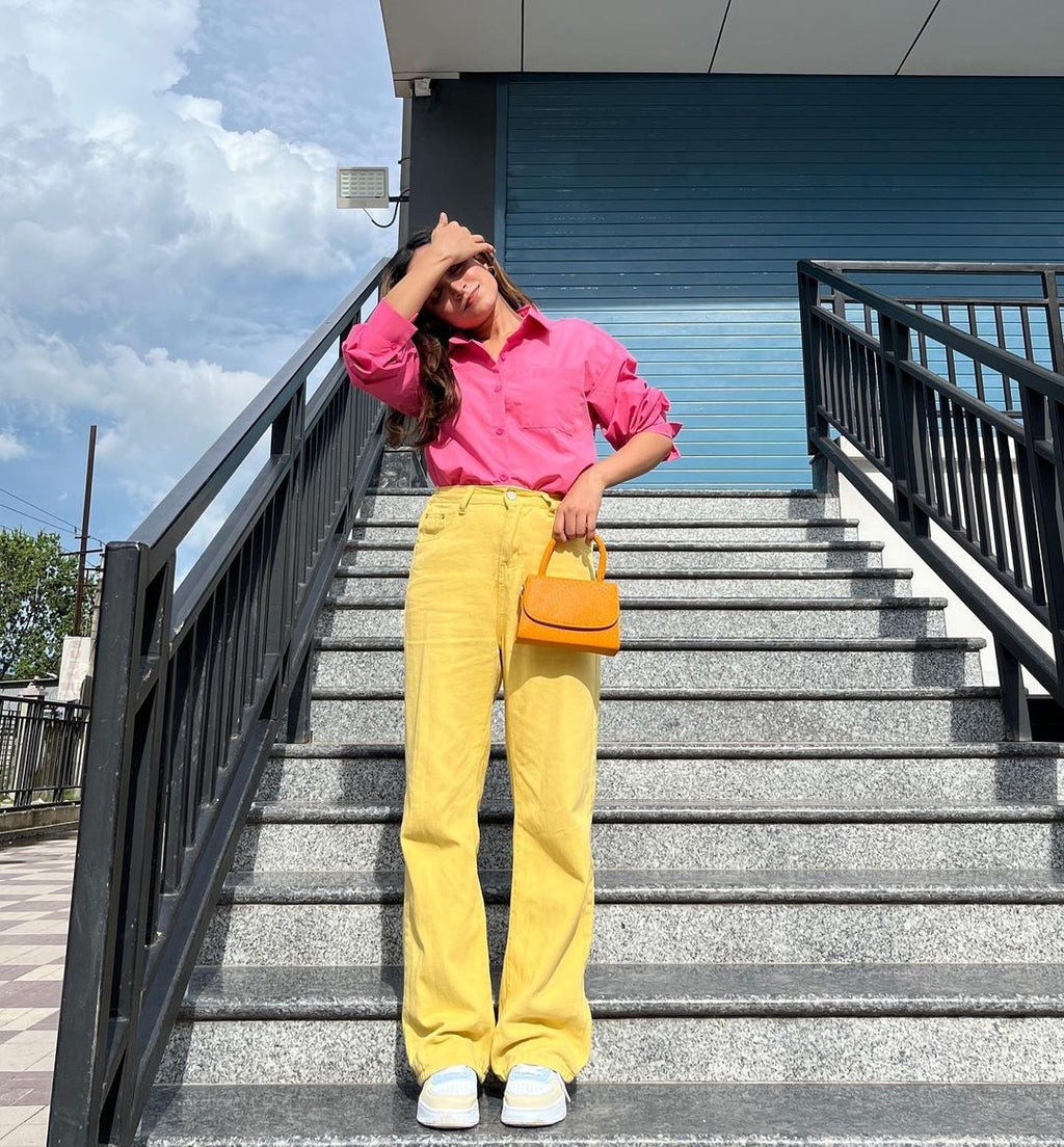 Salmon Pink Oversized Shirt