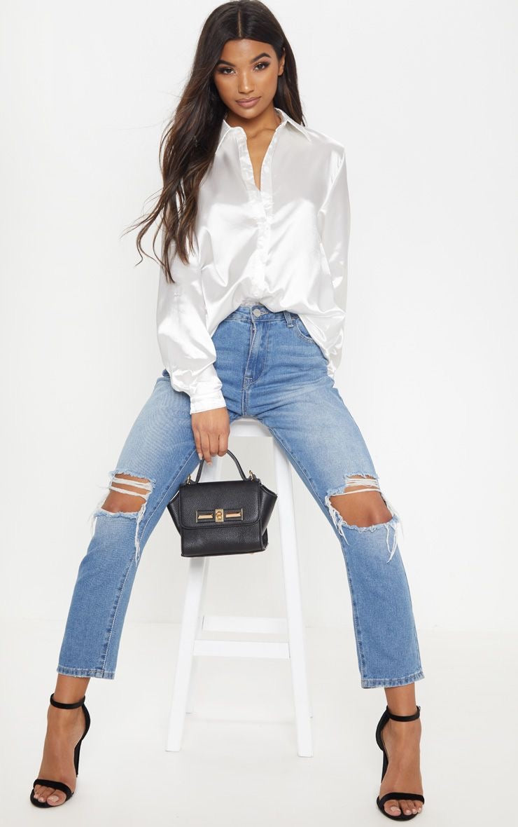 White Satin Shirt