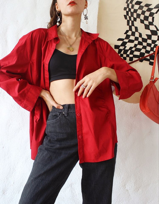 Red Oversized Shirt